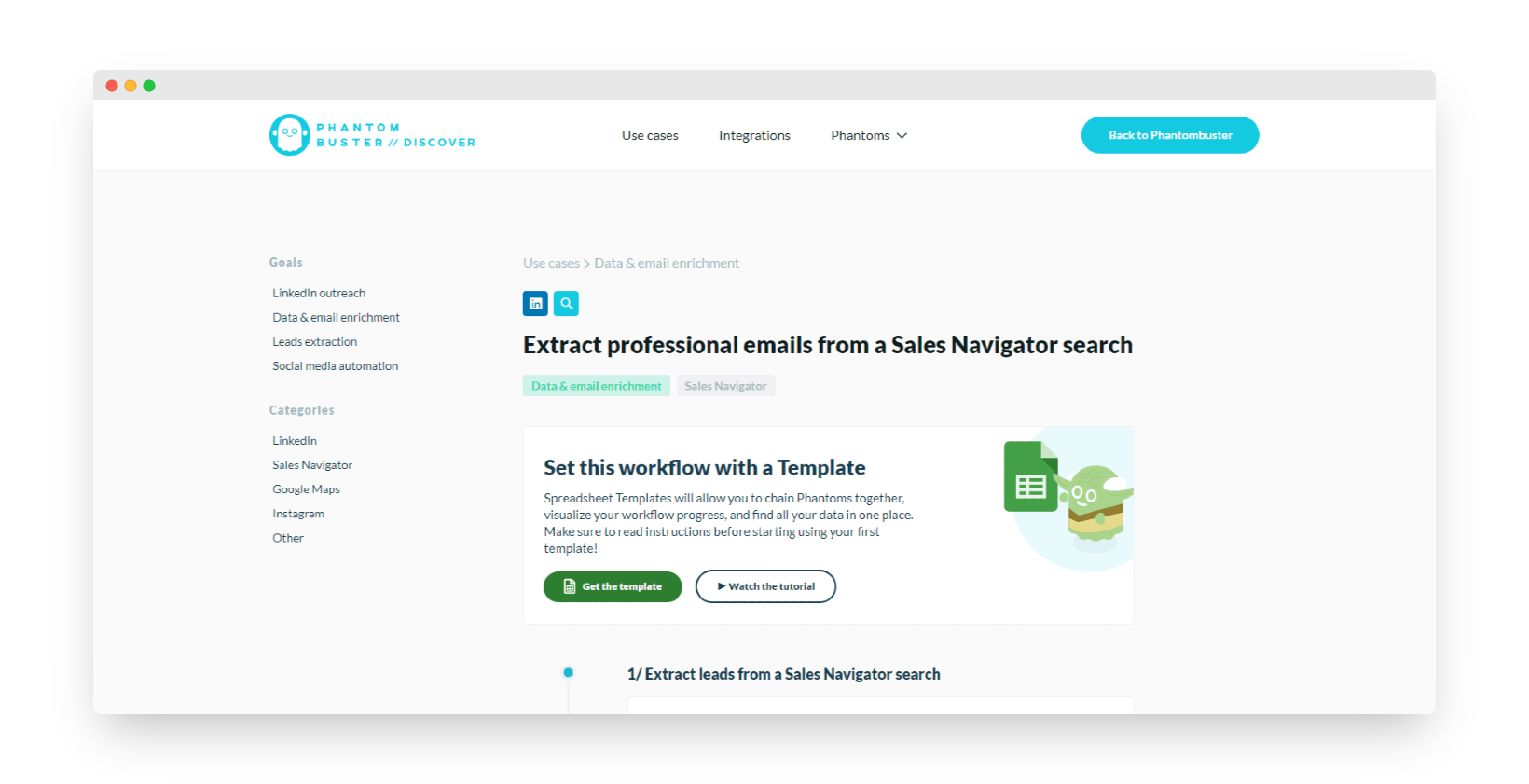 caso de uso do phantombuster com LinkedIn Sales Navigator
