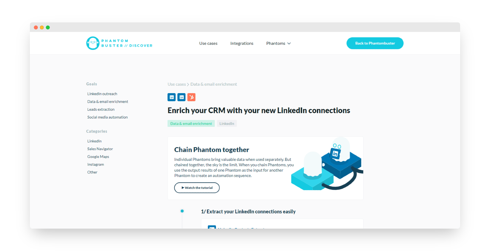 enriquecimento de CRM com phantombuster