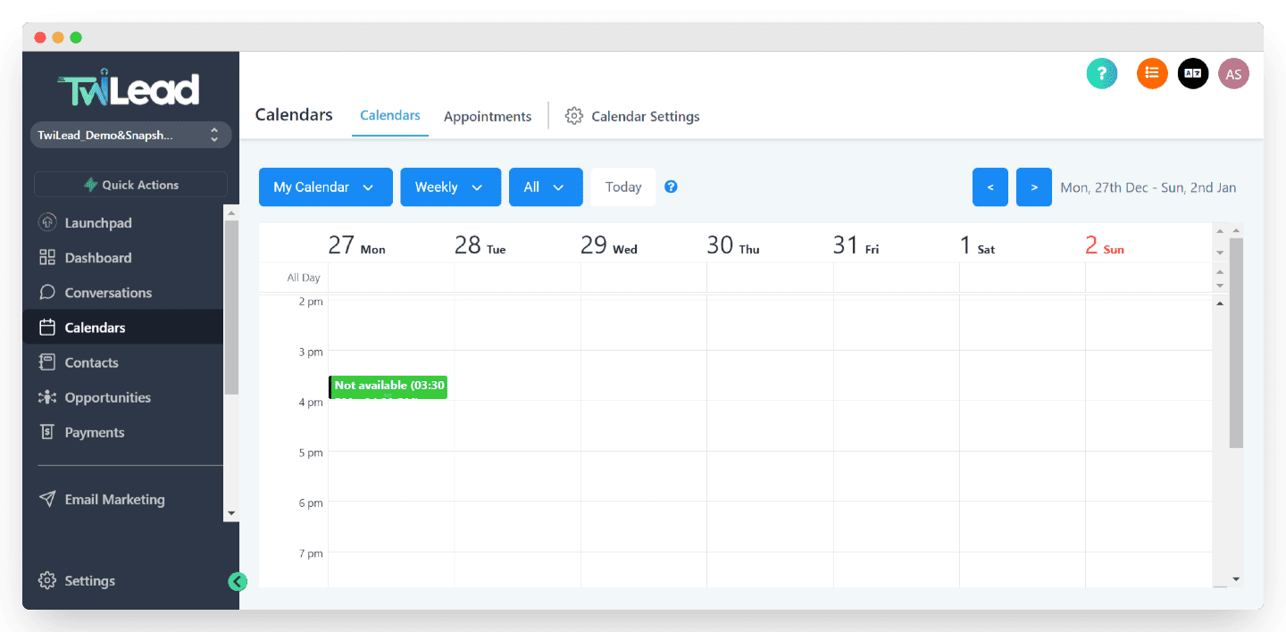 L'intégration du calendrier Gsuite ou Outlook dans Twilead