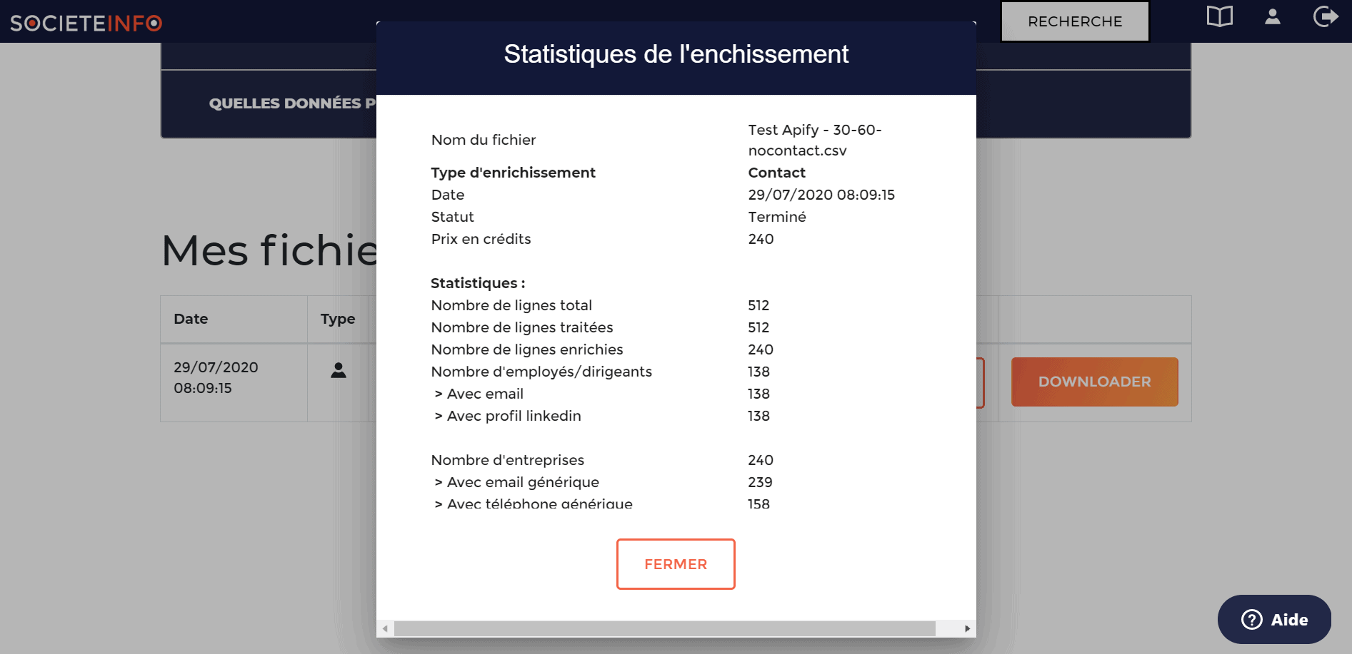 Societeinfo enrichissement