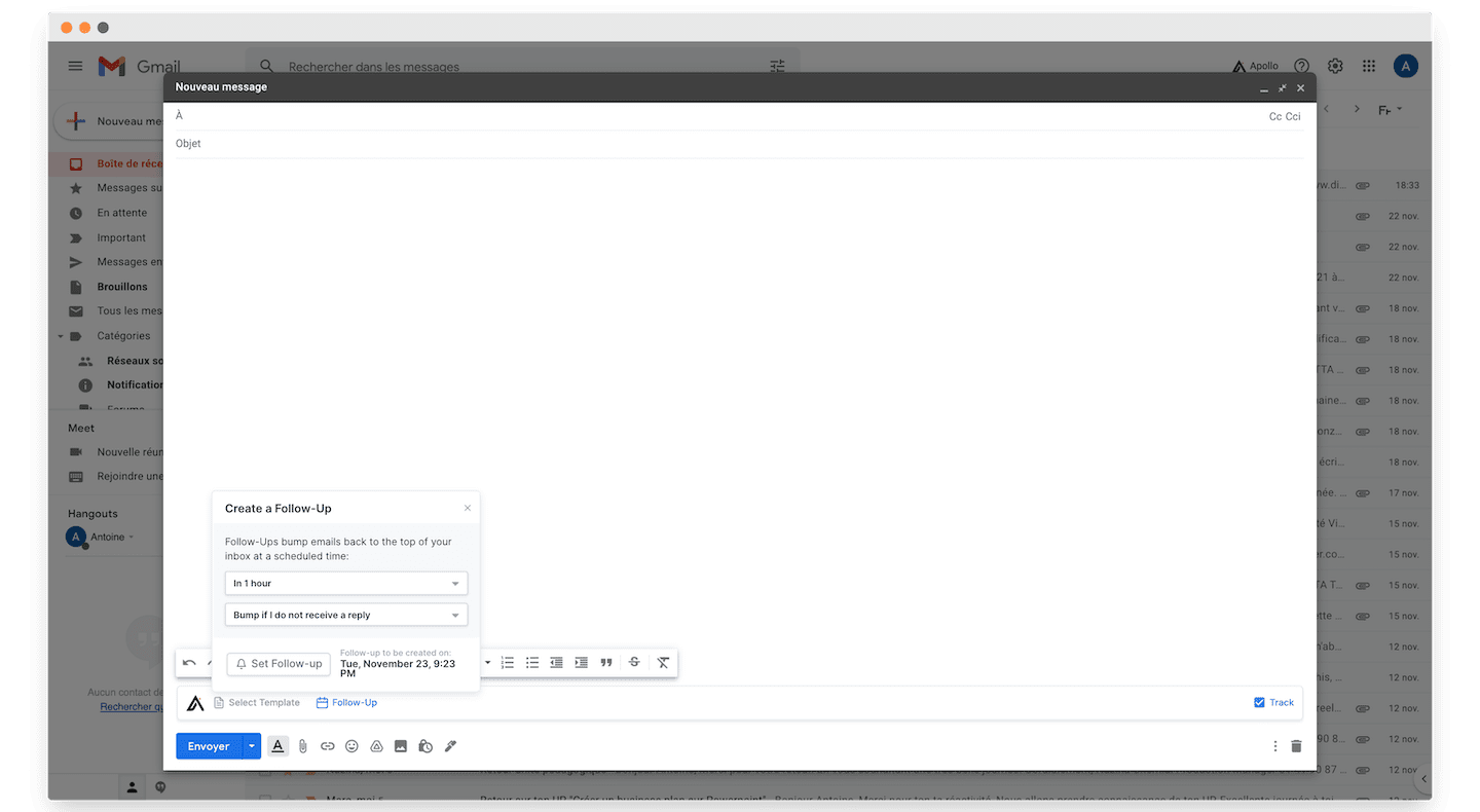 Acompanhamento de aberturas no Apollo.io