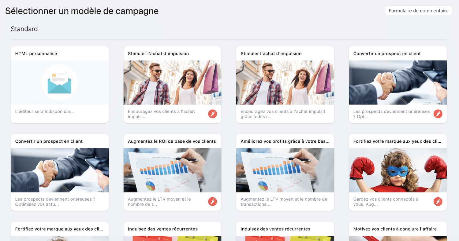 Modelos de campanhas de e-mail no Bitrix24