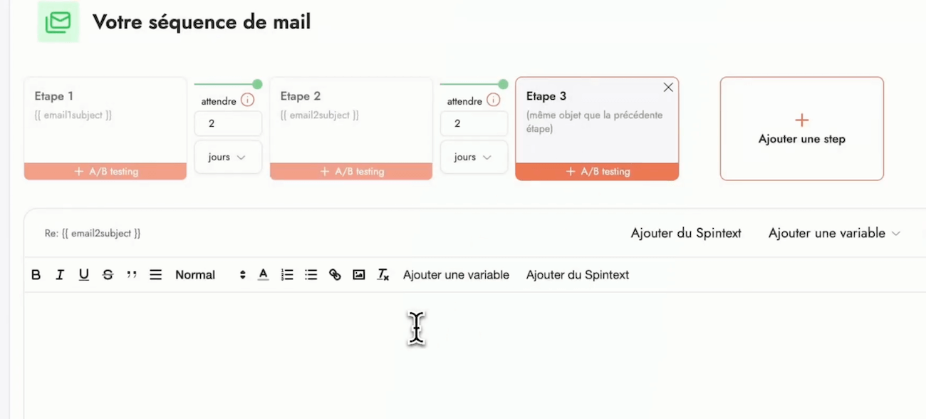 Une séquence email dans Emelia