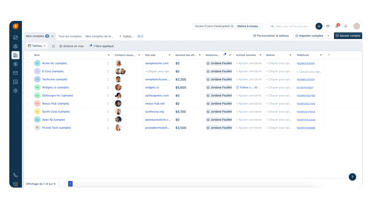 Gestão de contas de cliente no Freshsales