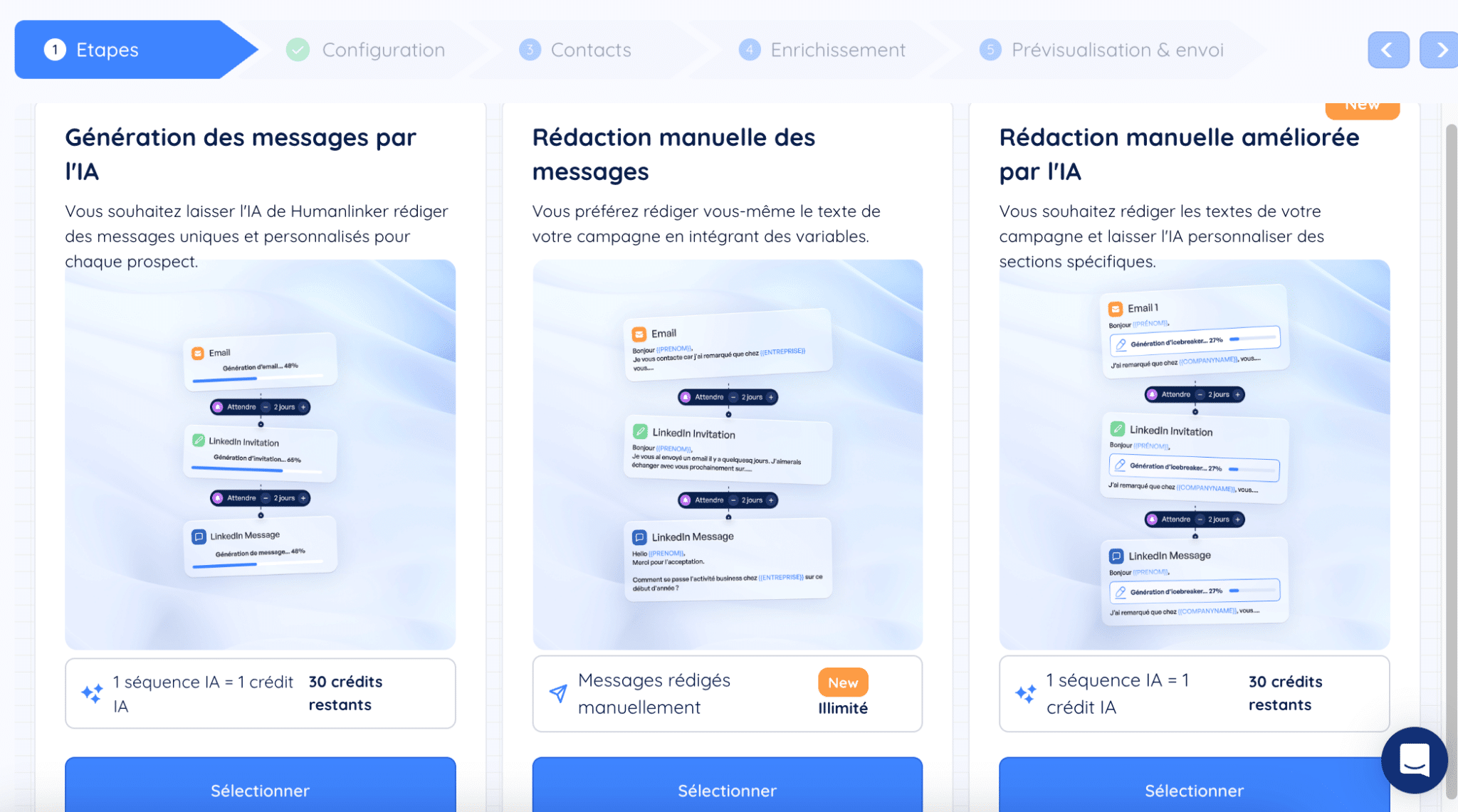 Une campagne de prospection dans HumanLinker