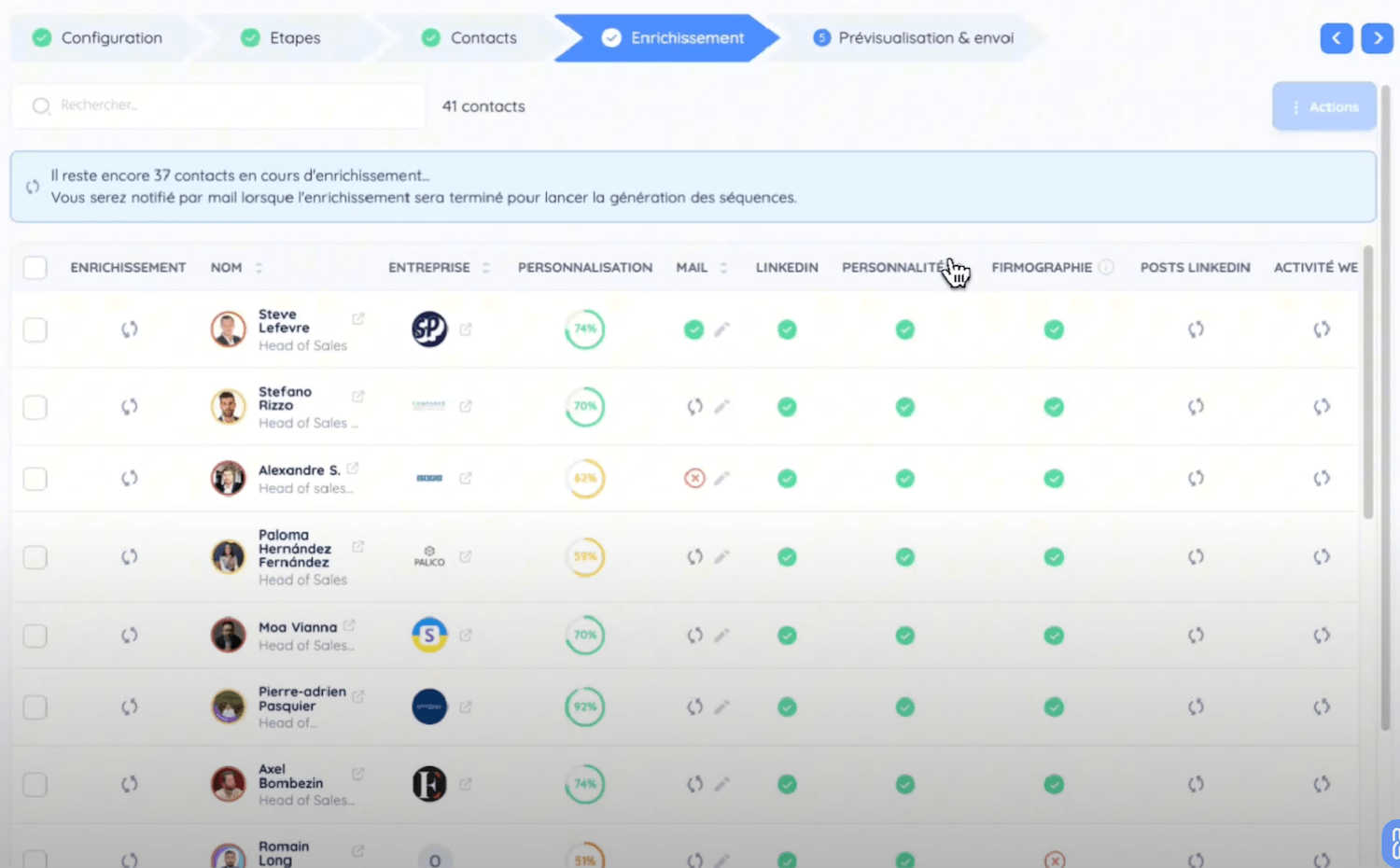 L'enrichissement automatique d'une fiche prospect dans HumanLinker