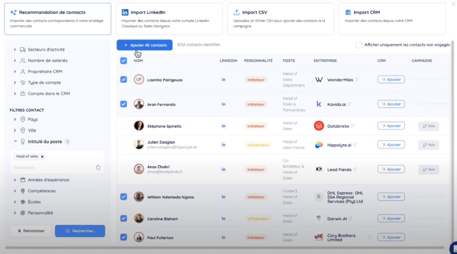 Le moteur de recherche de prospects de HumanLinker