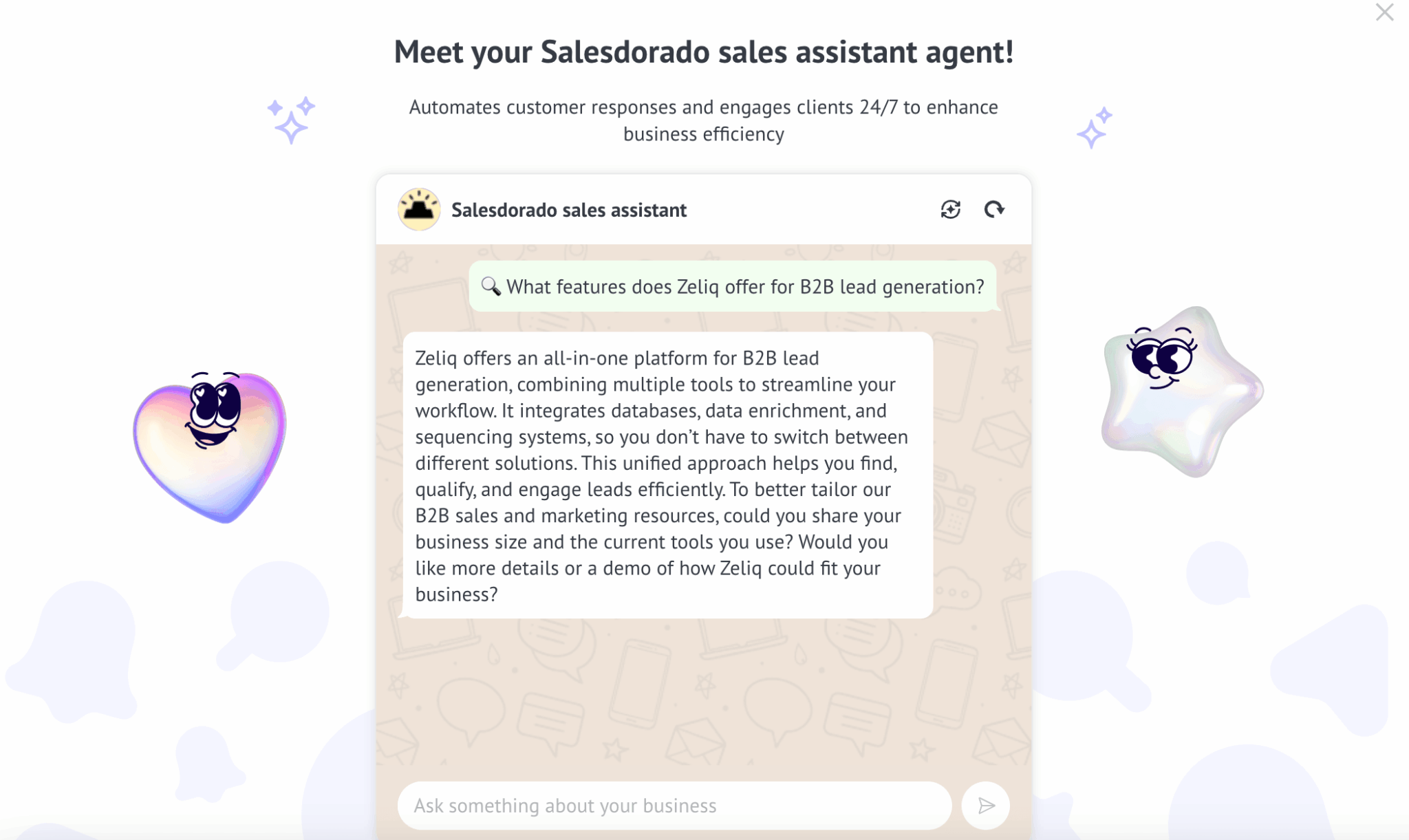 O agente de IA do Kommo em ação, respondendo às perguntas dos clientes a partir dos seus conteúdos