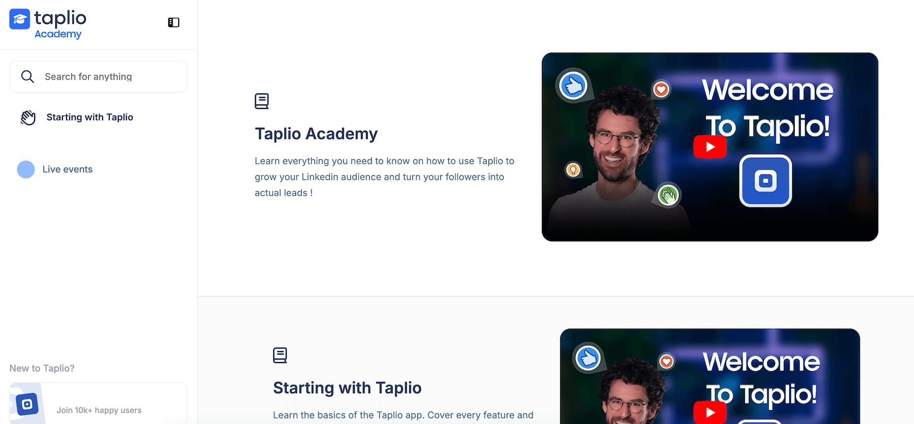 The Taplio Academy and its knowledge base