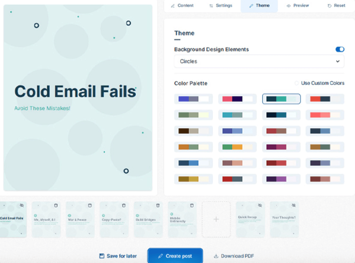 Taplio's carousel editor