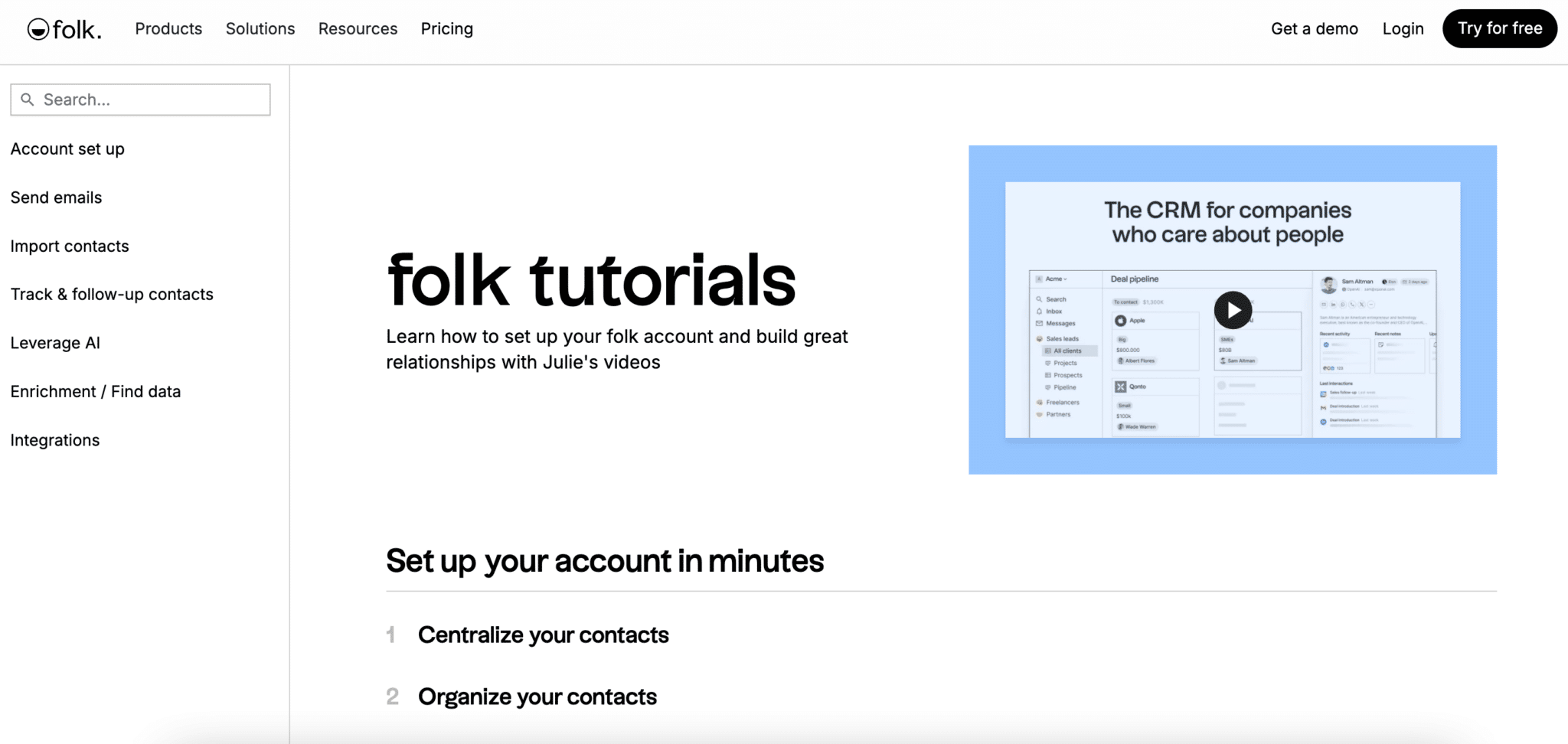 folk crm recursos