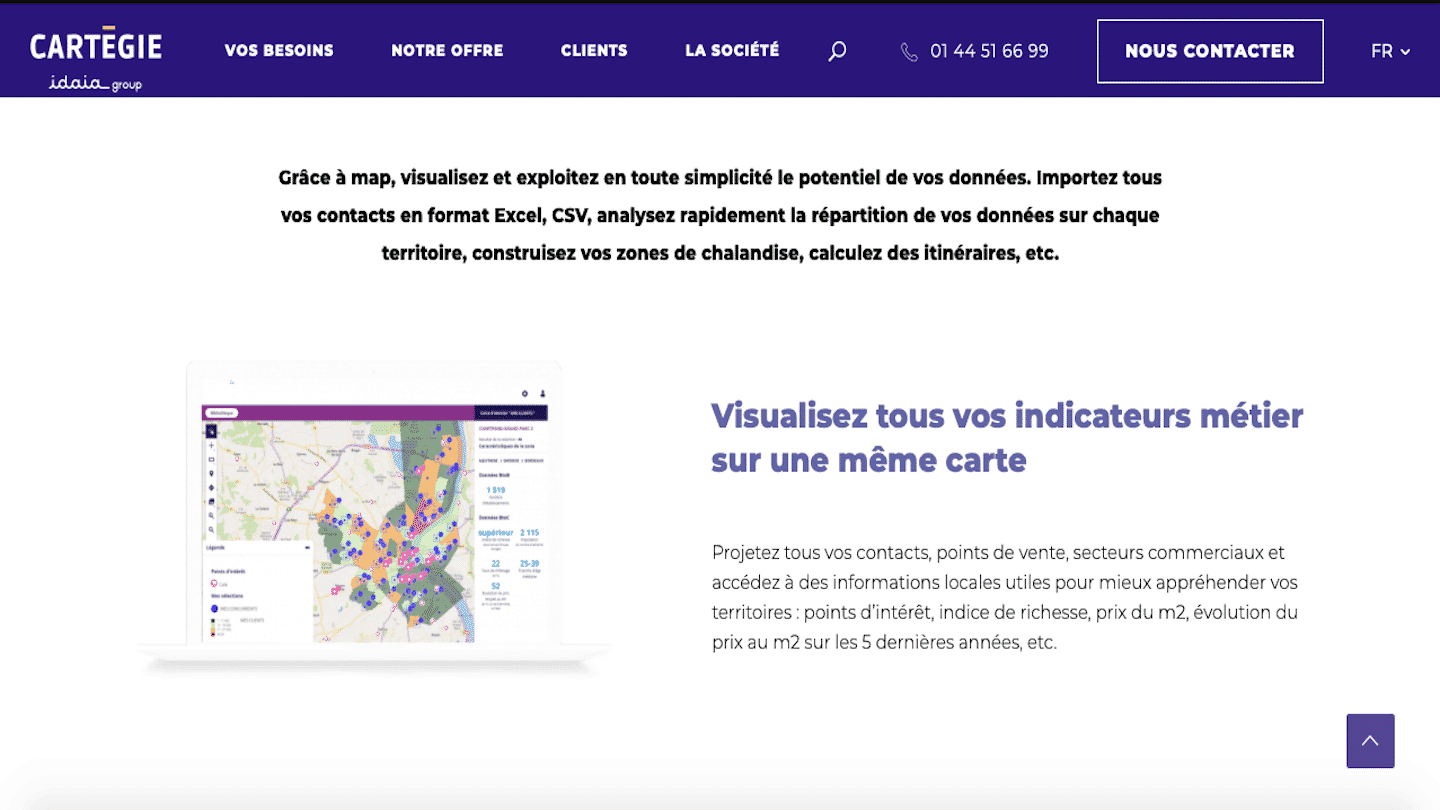 L'outil de géolocalisation des prospects de Cartégie