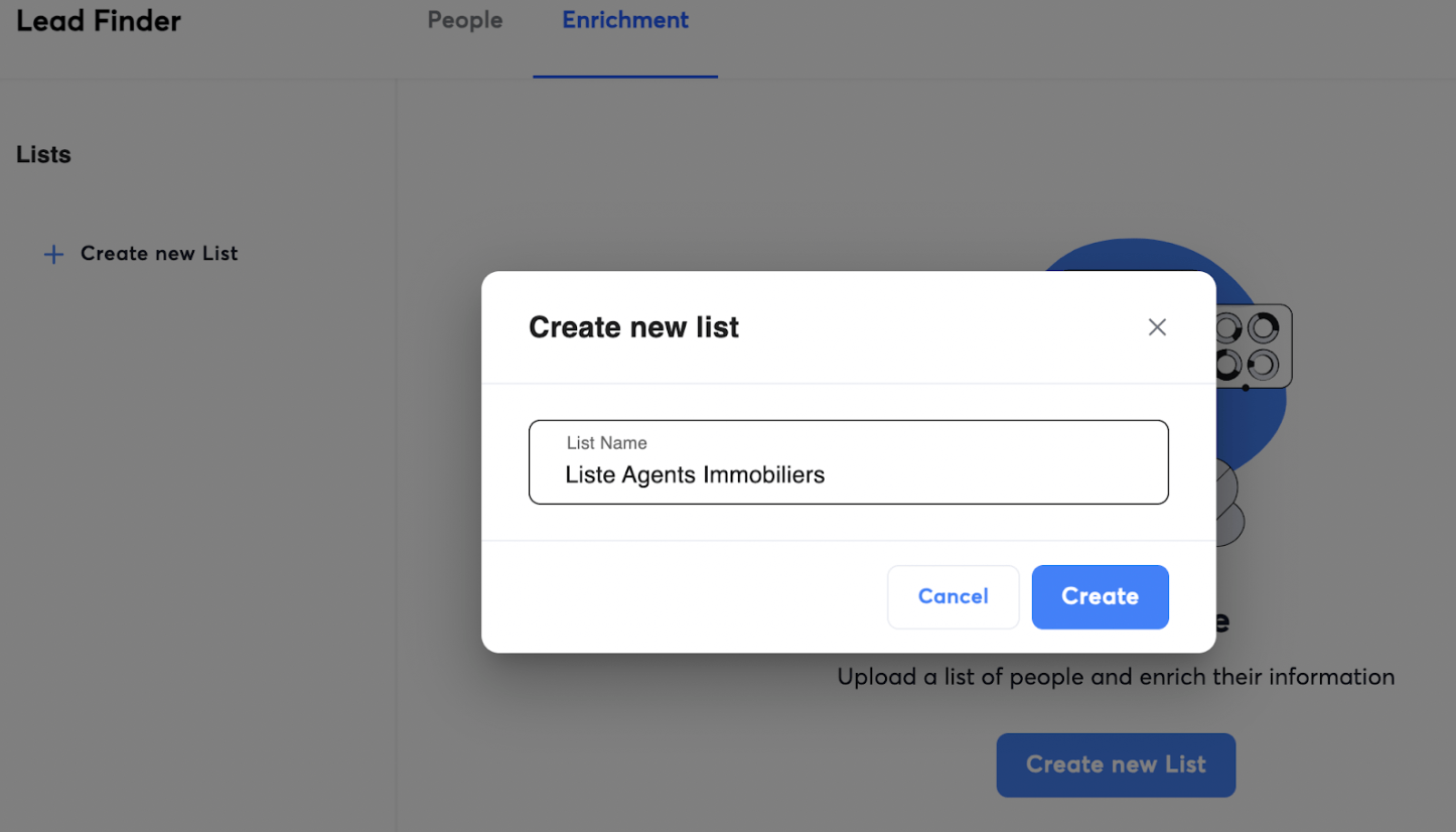 La création d'une liste de leads dans Instantly