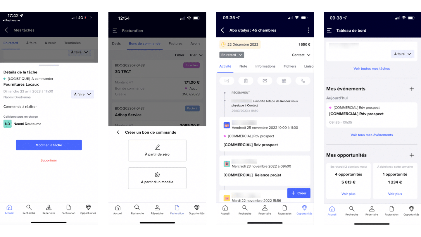 L'application mobile Sellsy sur smartphone