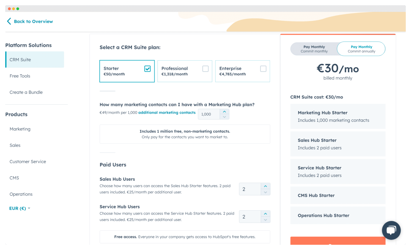 Le détail des formules payantes de HubSpot et de leurs limites