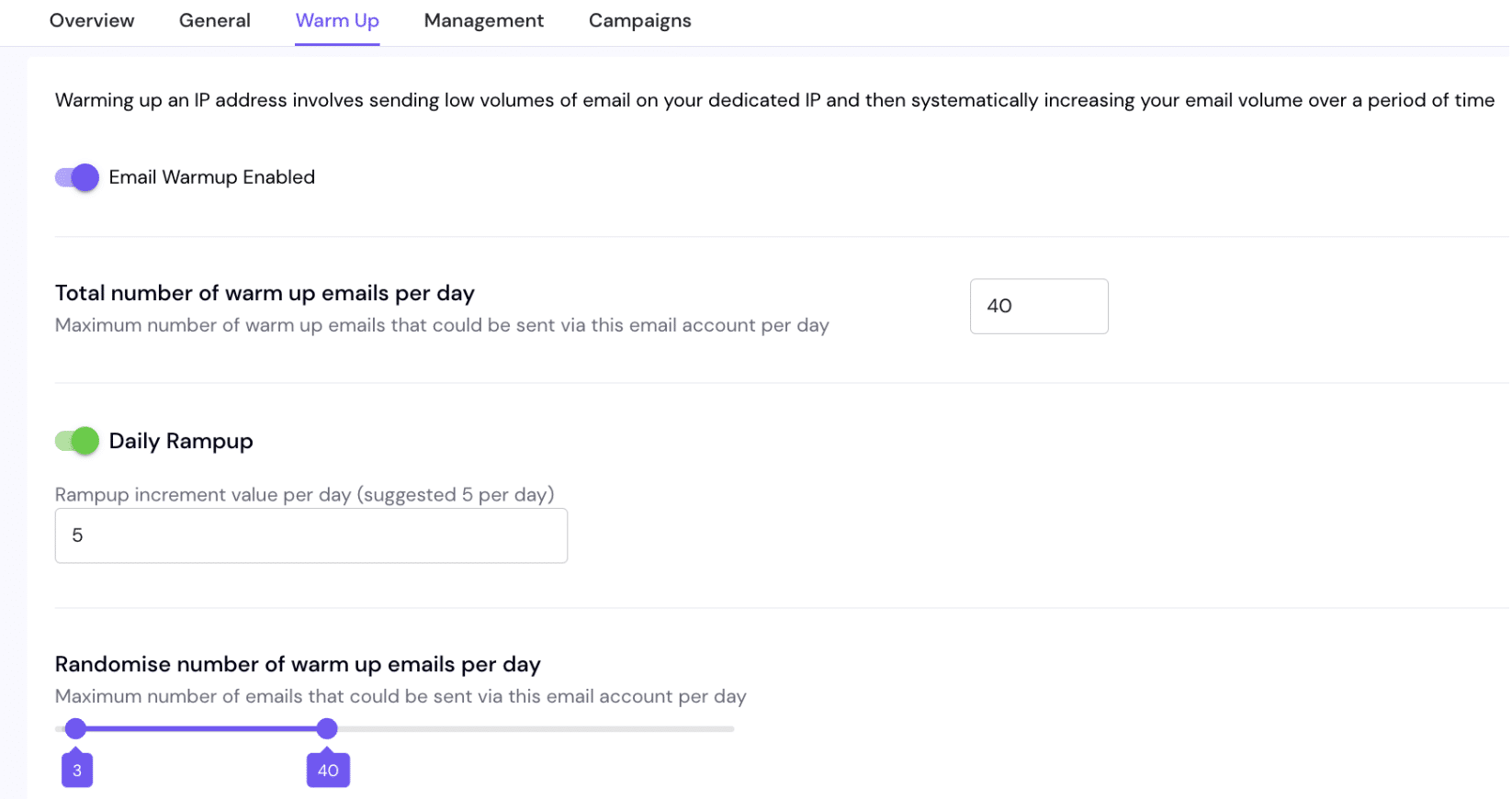 Le préchauffage automatisé des adresses d'envoi dans Smartlead