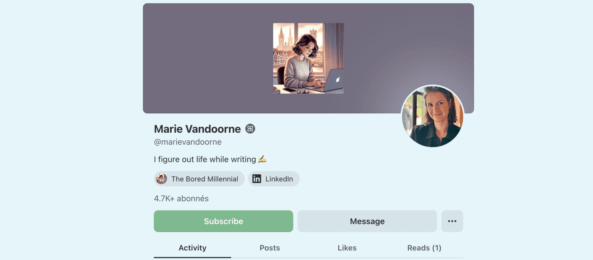 Publication Substack de Marie Vandoorne
