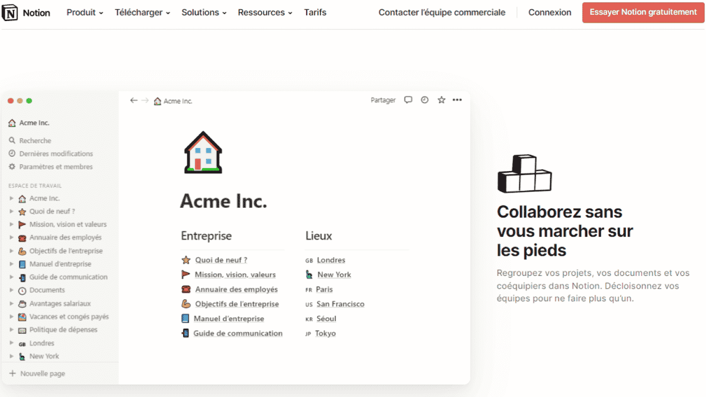 La collaboration en temps réel dans Notion