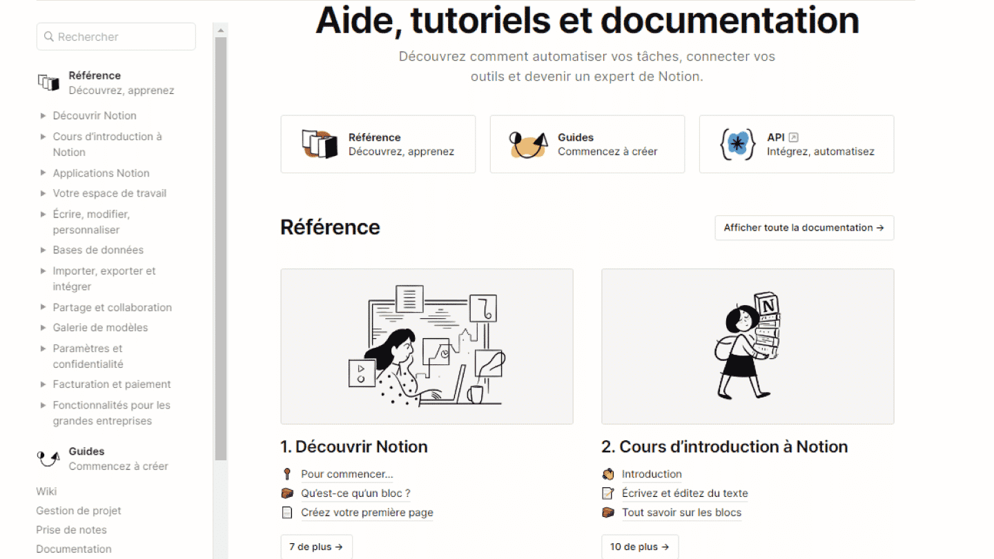 Le centre d'aide de Notion