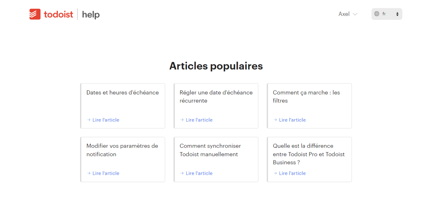 Les articles d'aide les plus consultés