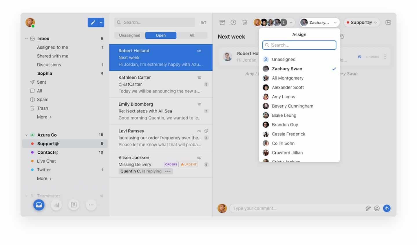 Attribution d'une conversation à un agent dans FrontApp