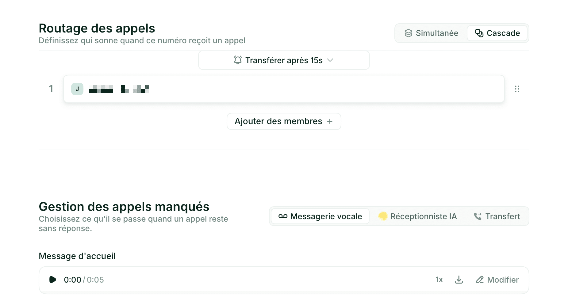 Le paramétrage du routage des appels dans Allo