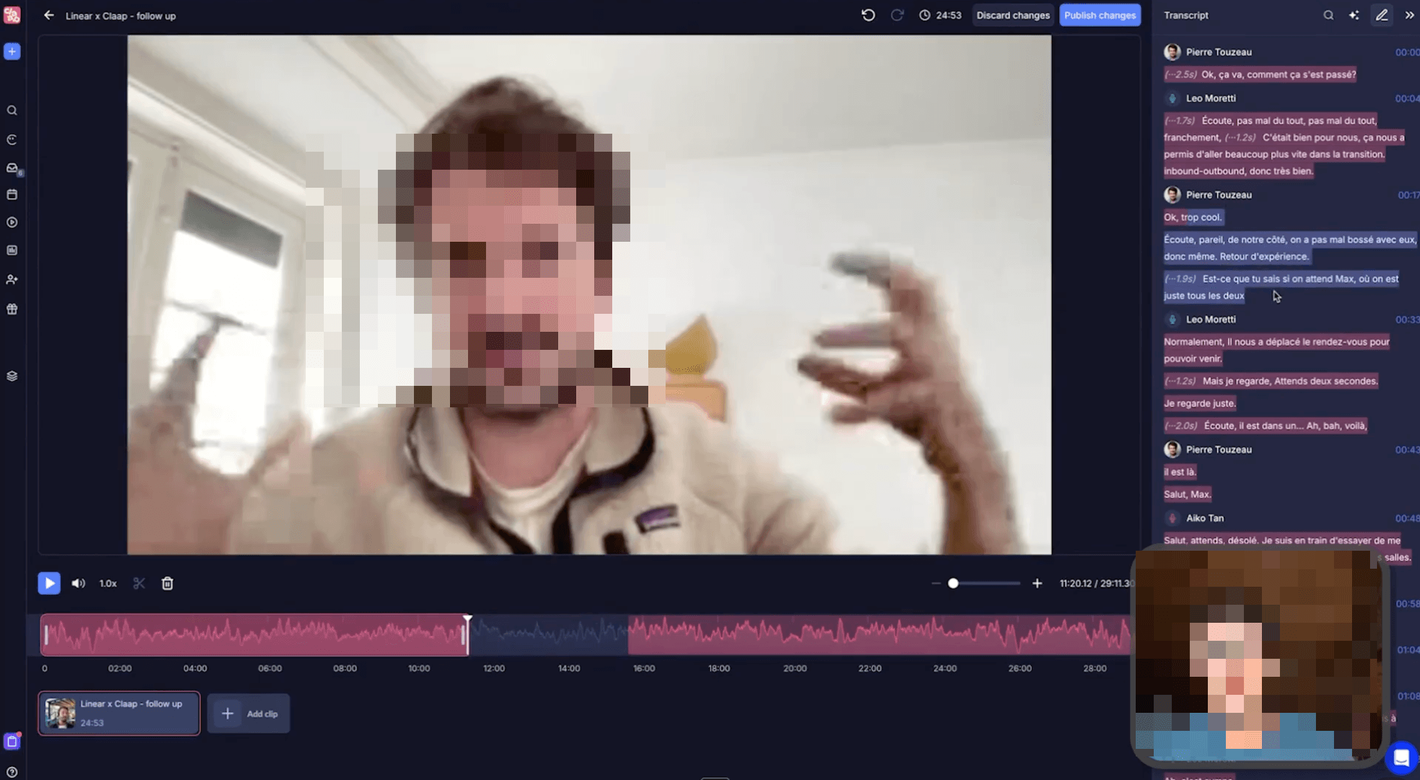 L'éditeur vidéo hérité de la première version de Claap