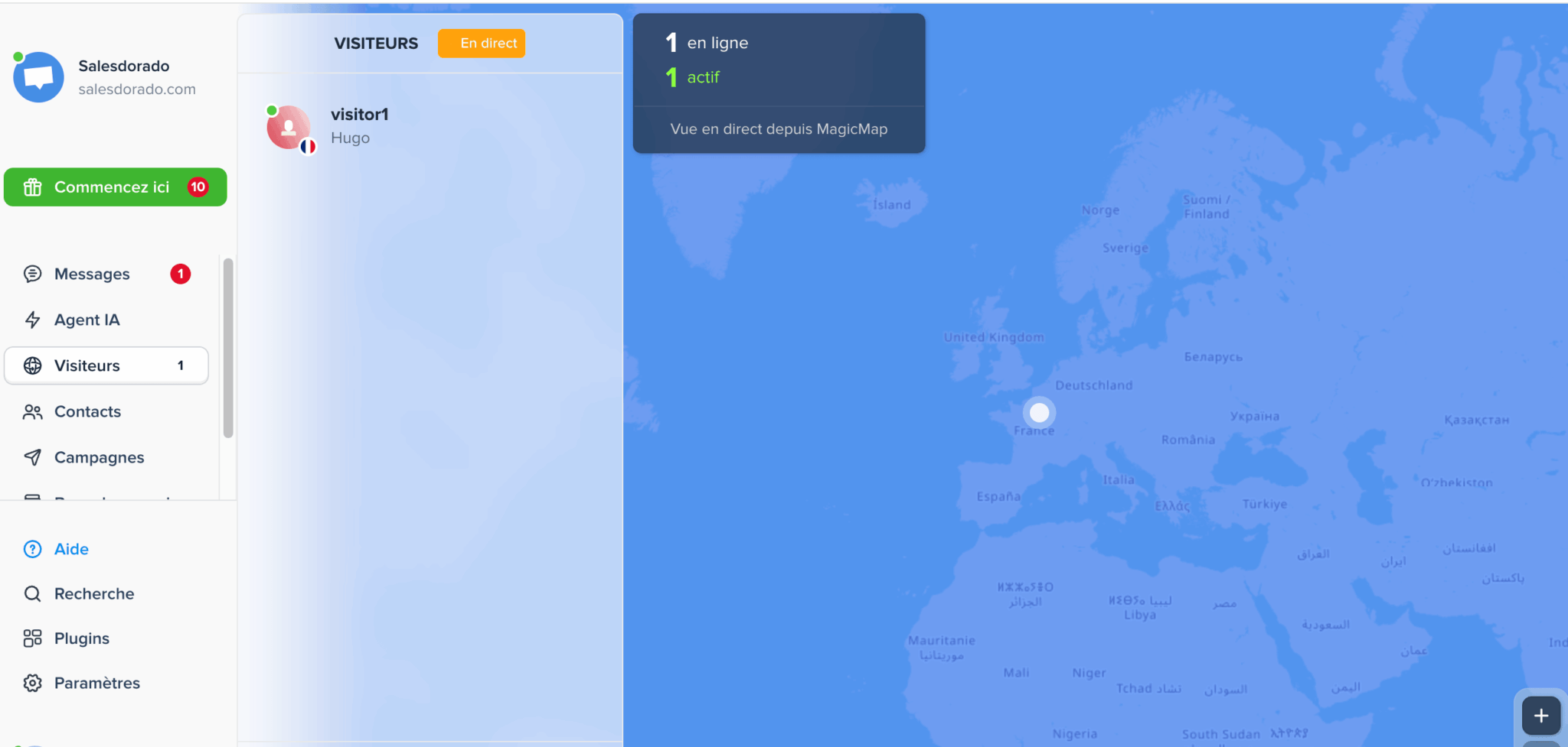 Suivi des visiteurs en direct avec MagicMap dans Crisp