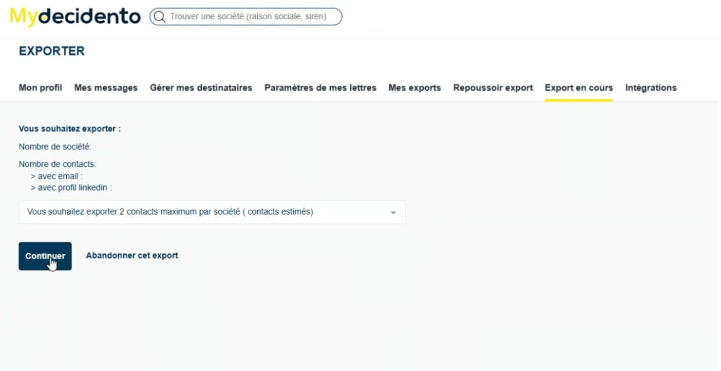 L'export des résultats de Decidento en CSV ou Excel