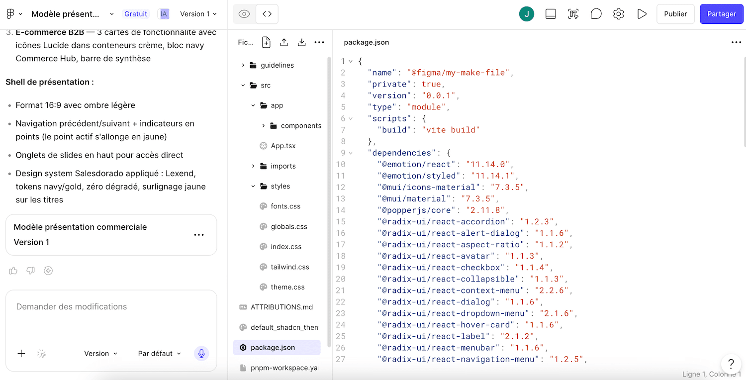 La publication d'un prototype Figma Make sur une adresse figma.site