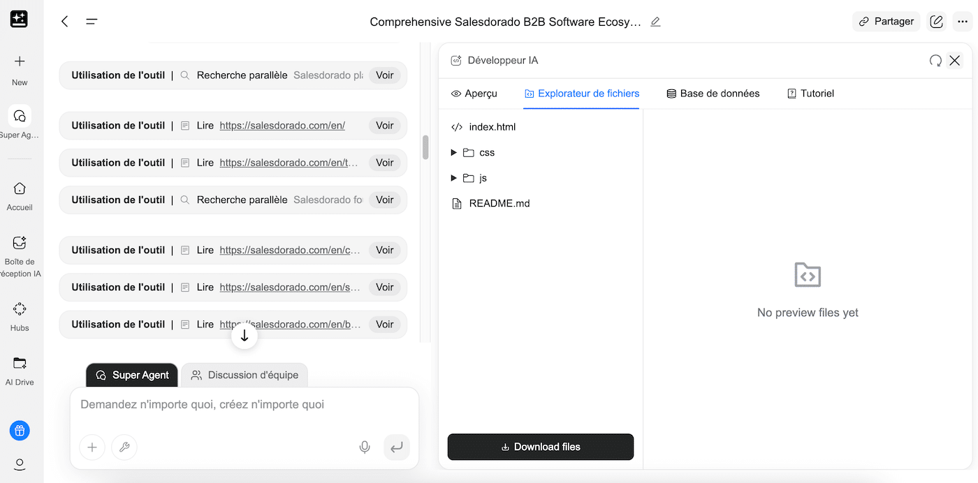 La création d'une application dans AI Developer