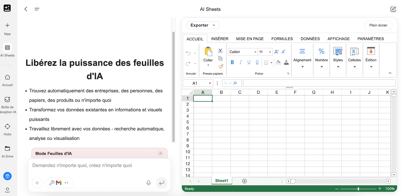 Un tableau généré par AI Sheets dans GenSpark