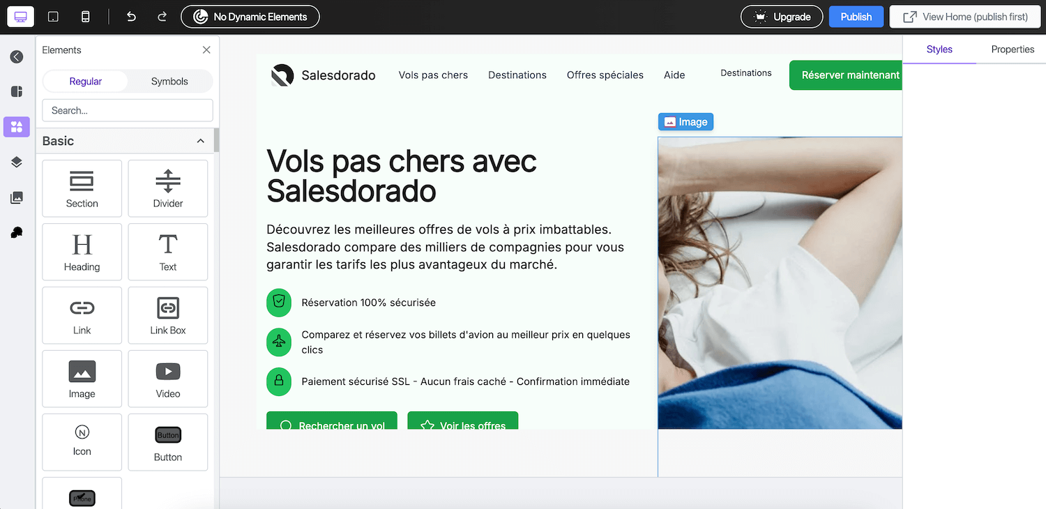 L'éditeur de pages de LanderMagic