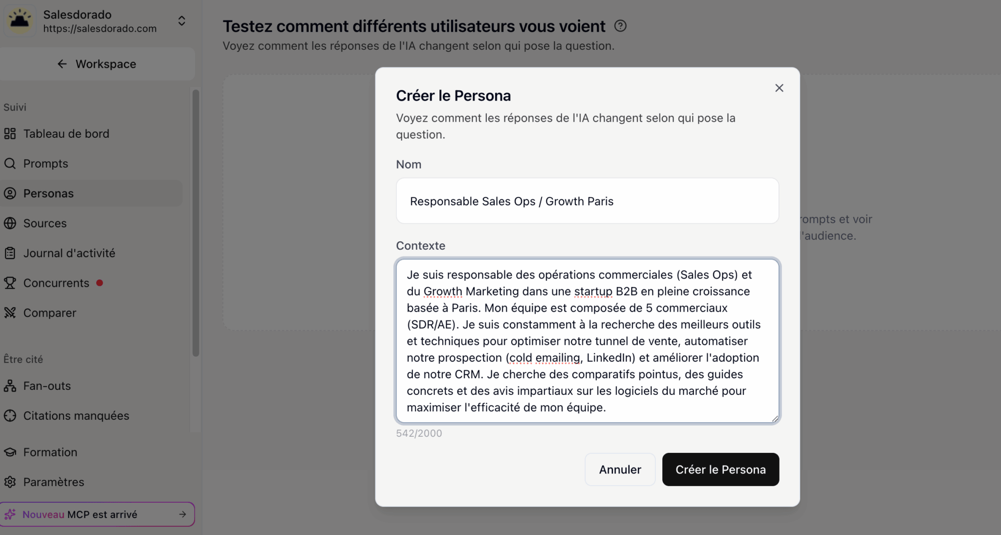 El monitoreo de la visibilidad por persona en Mentionable