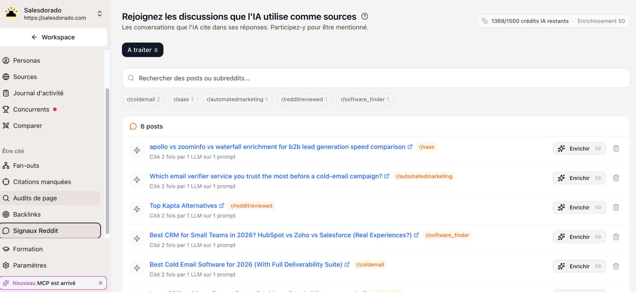 Las señales de Reddit identificadas por Mentionable