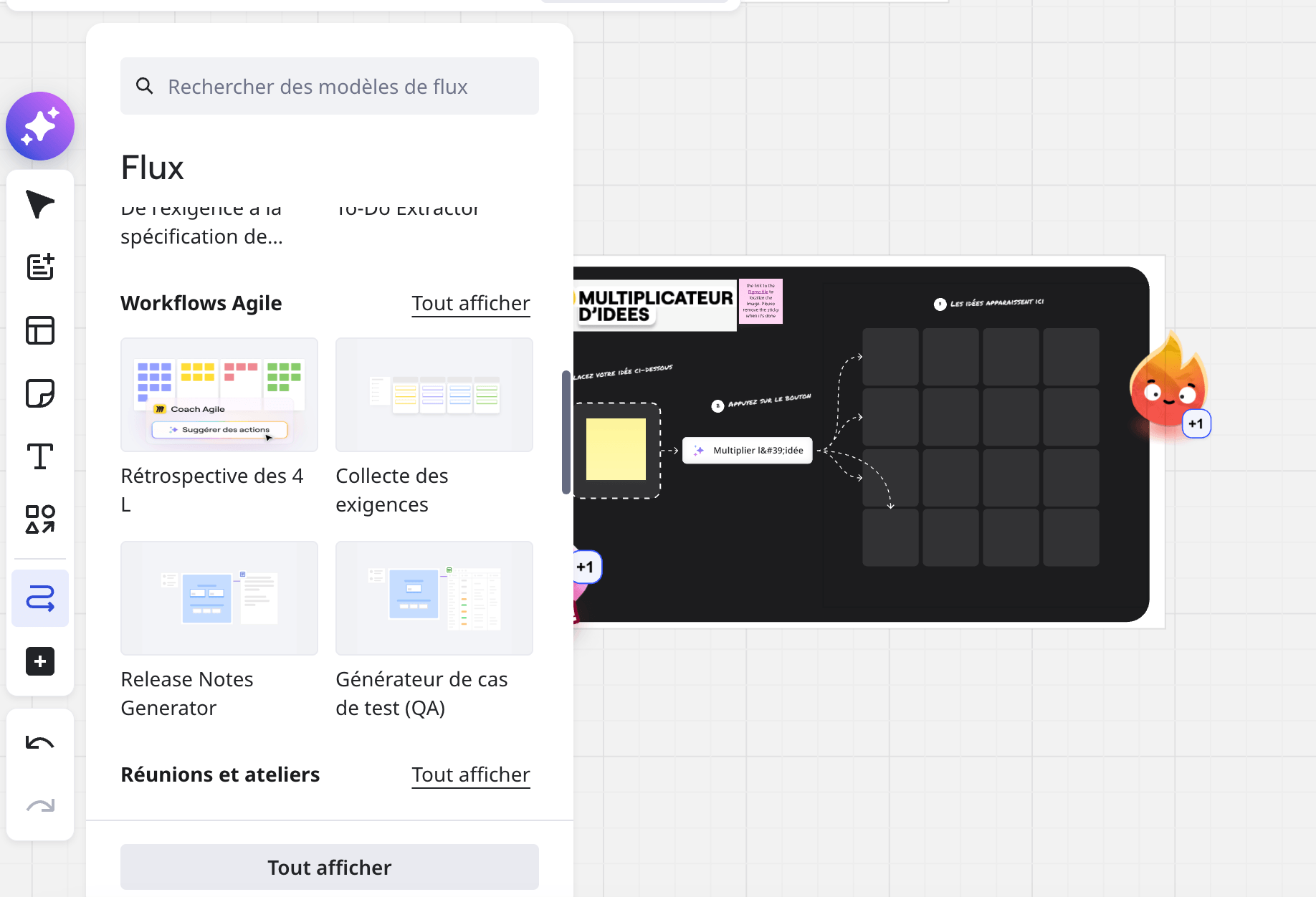 Un workflow IA (Flux) dans Miro