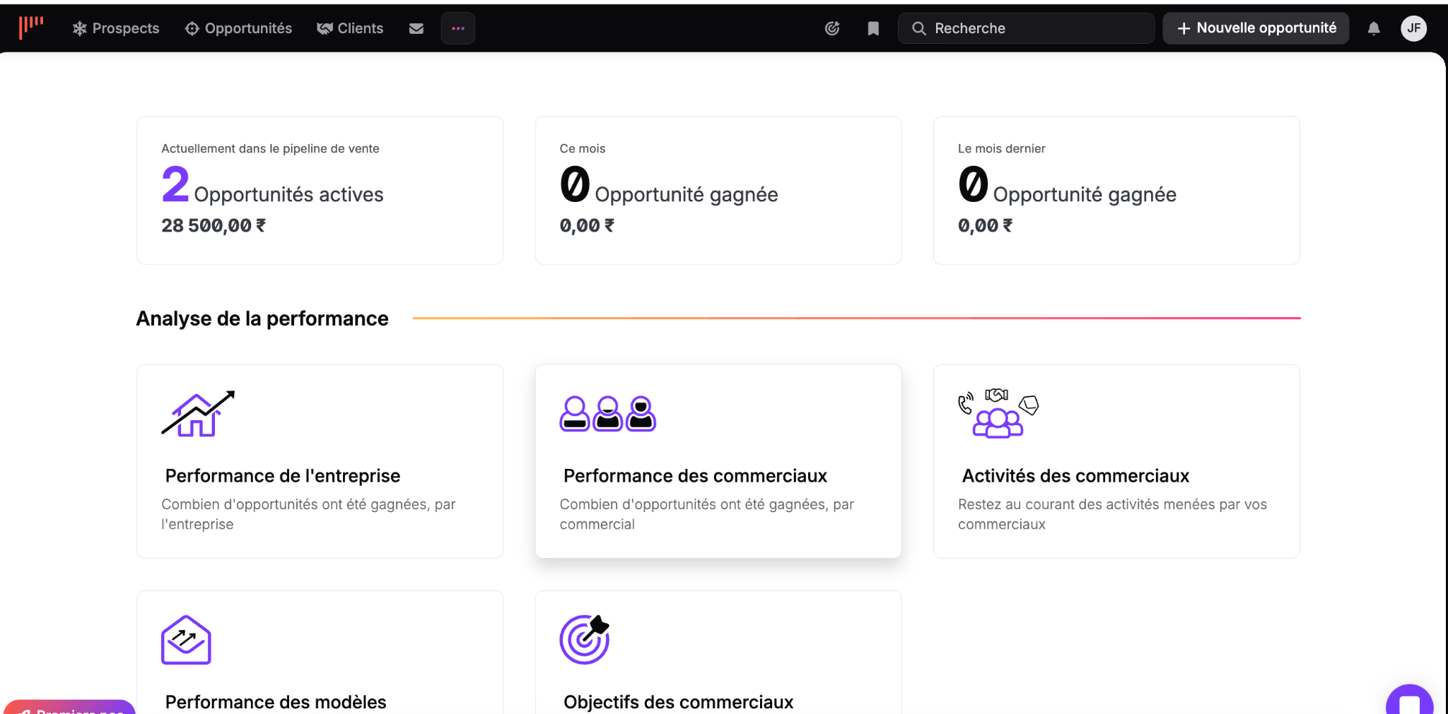 Liste des rapports statistiques de noCRM