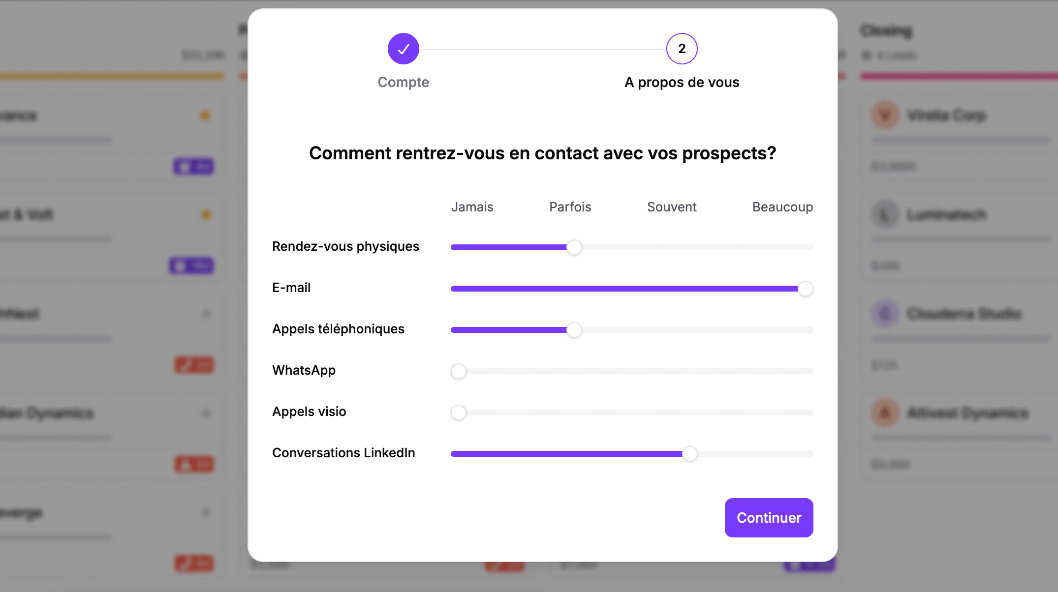 Onboarding noCRM : comment entrez-vous en contact avec vos prospects