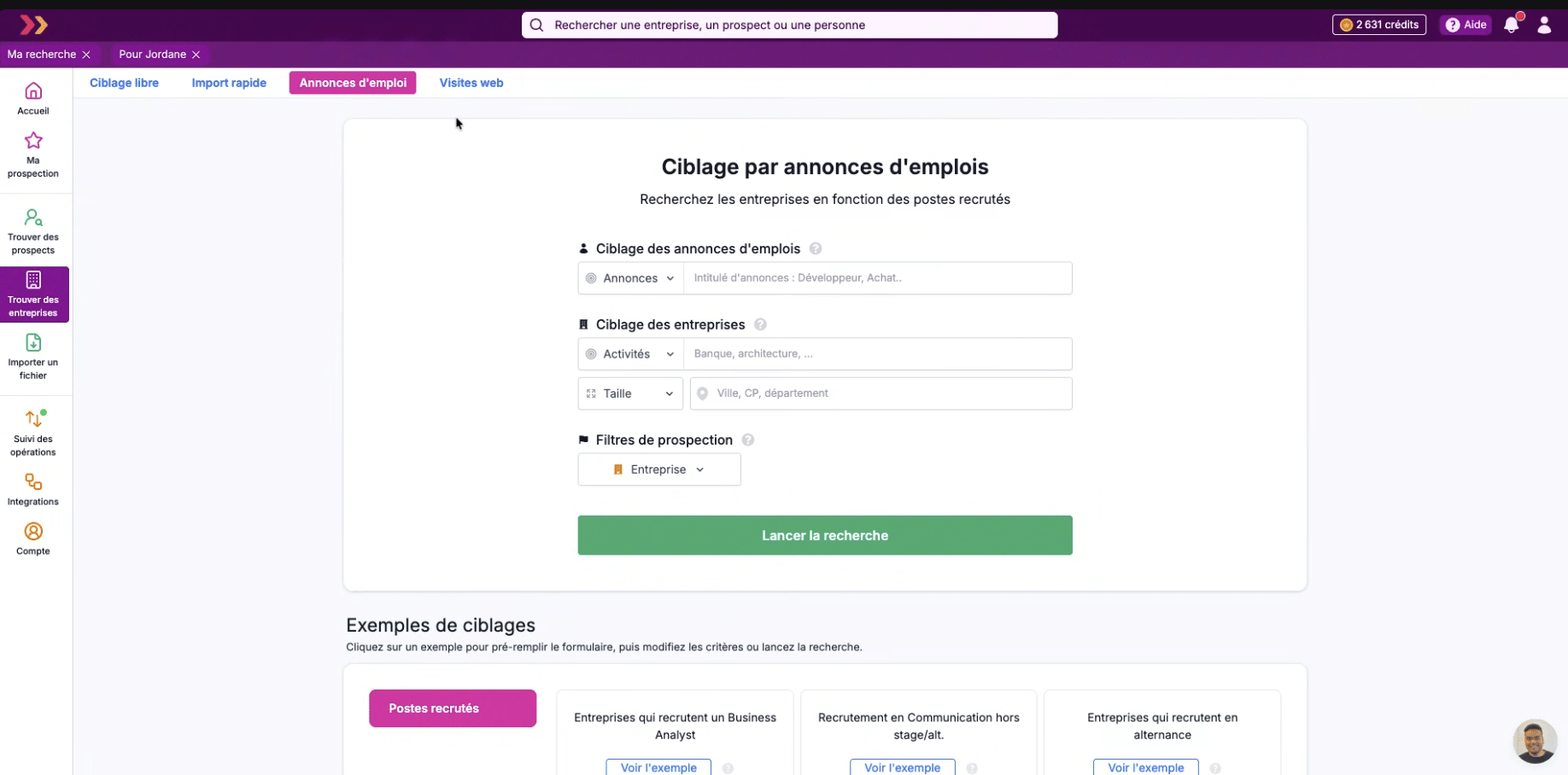 Le module de ciblage par annonces d'emploi de Pharow