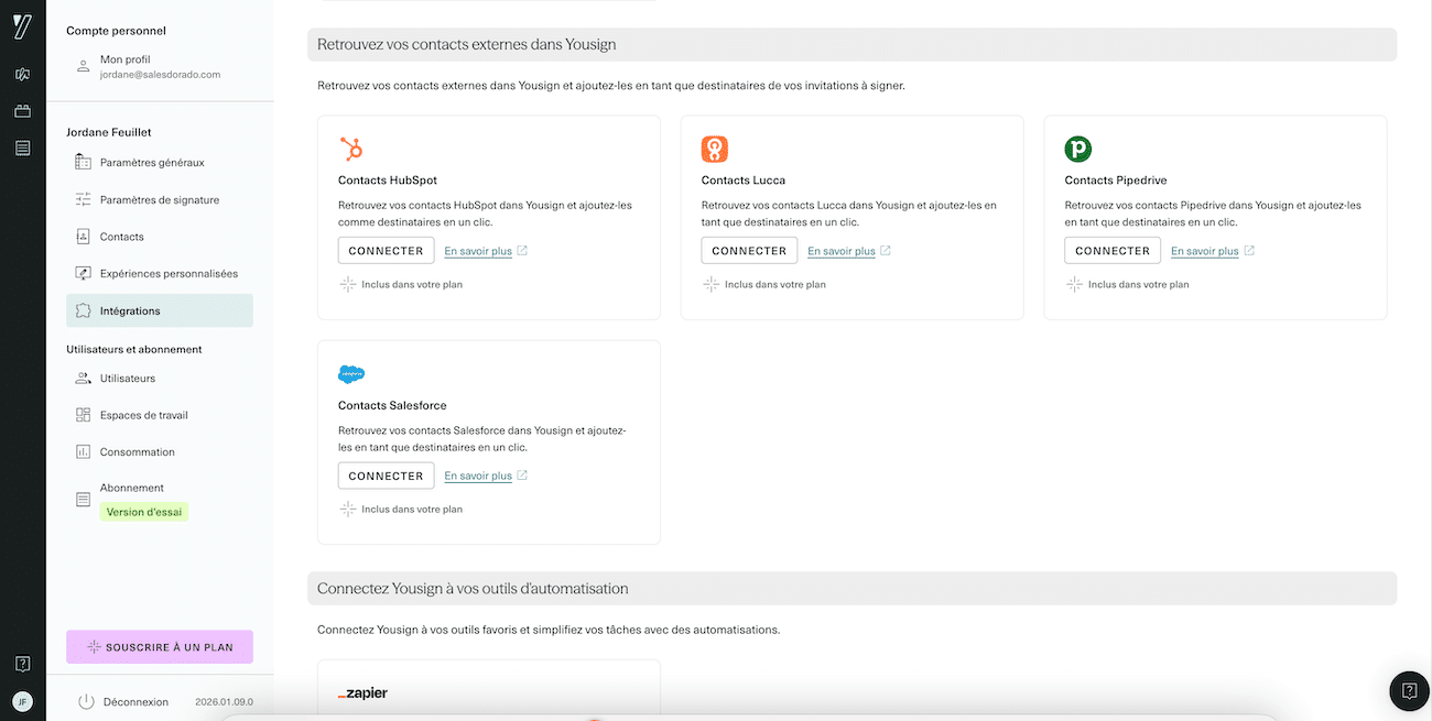 Les intégrations disponibles dans Youtrust