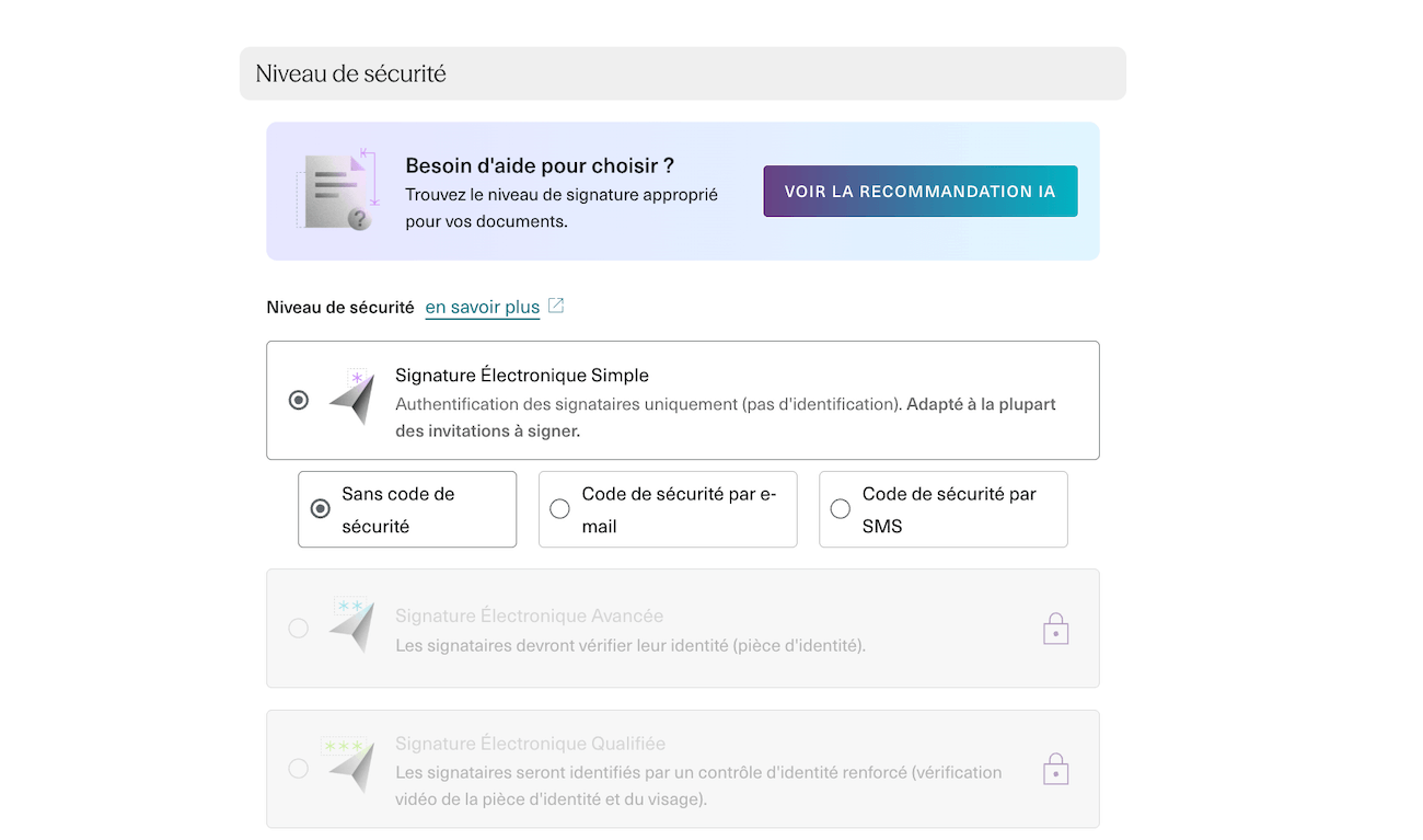 Le choix du niveau de signature dans Youtrust : simple, avancée ou qualifiée