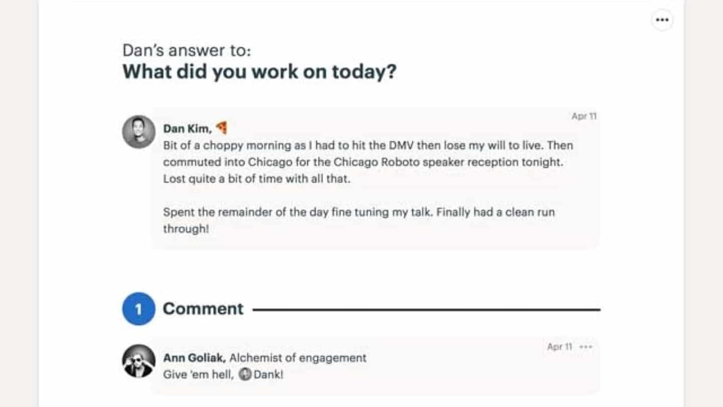 Les réponses aux check-ins dans Basecamp