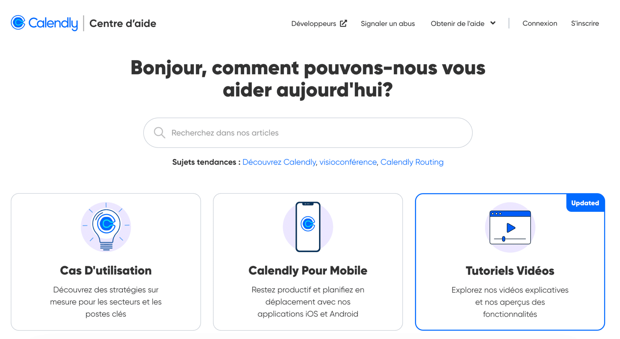 Centre de ressources et base de connaissances de Calendly