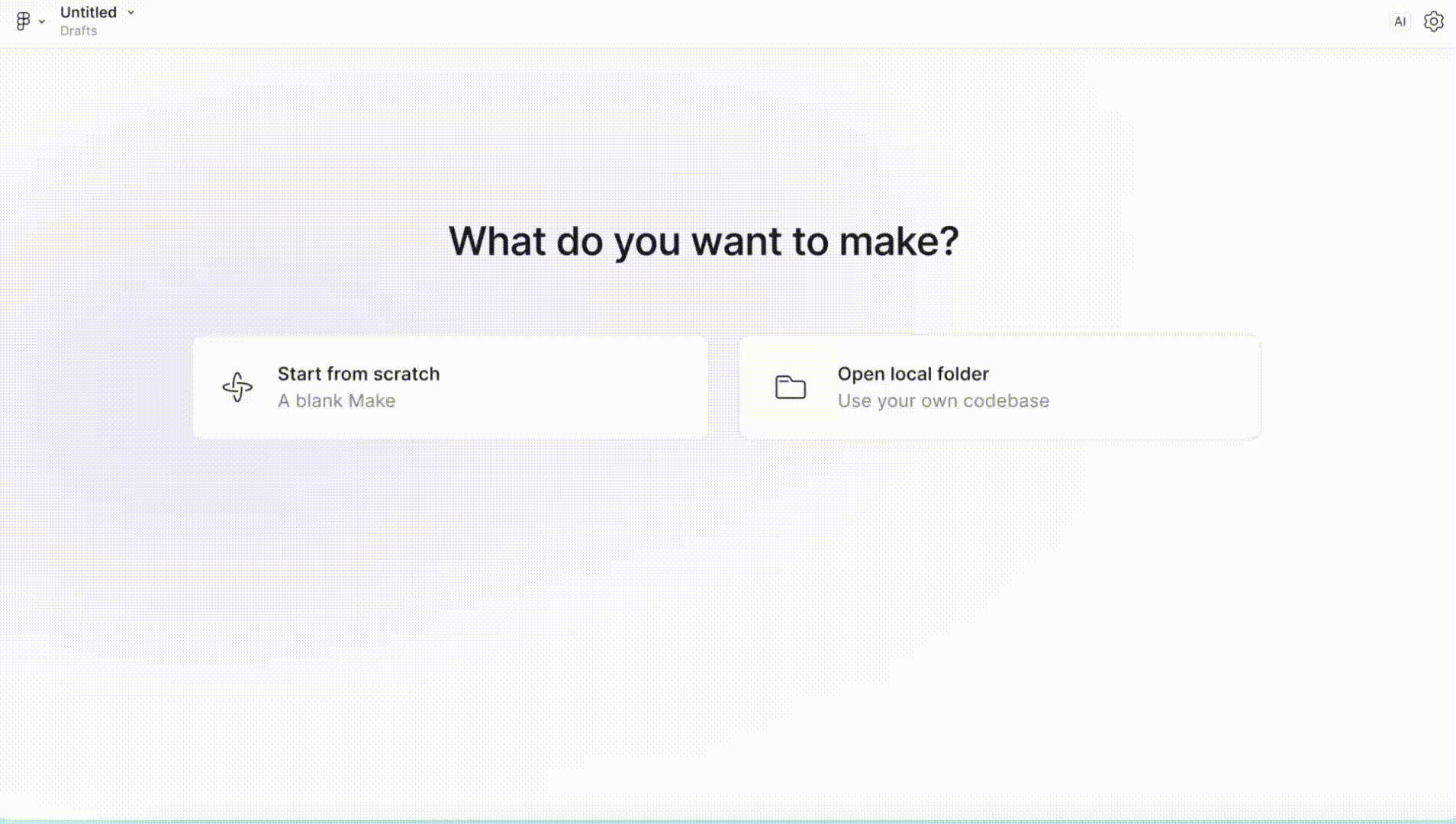 Une démonstration animée de génération dans Figma Make