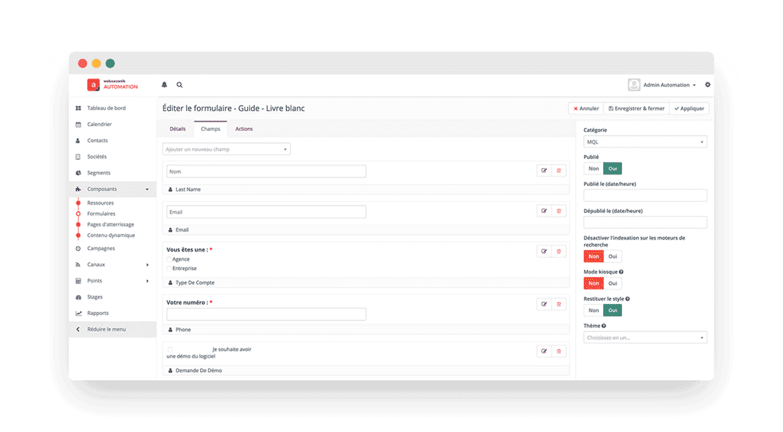 Webmecanik's form editor