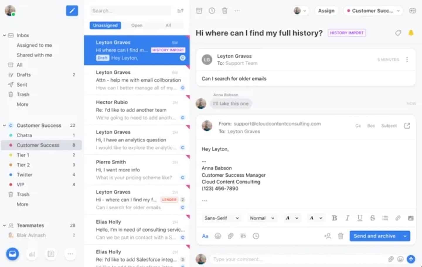 Intégration Gmail de FrontApp