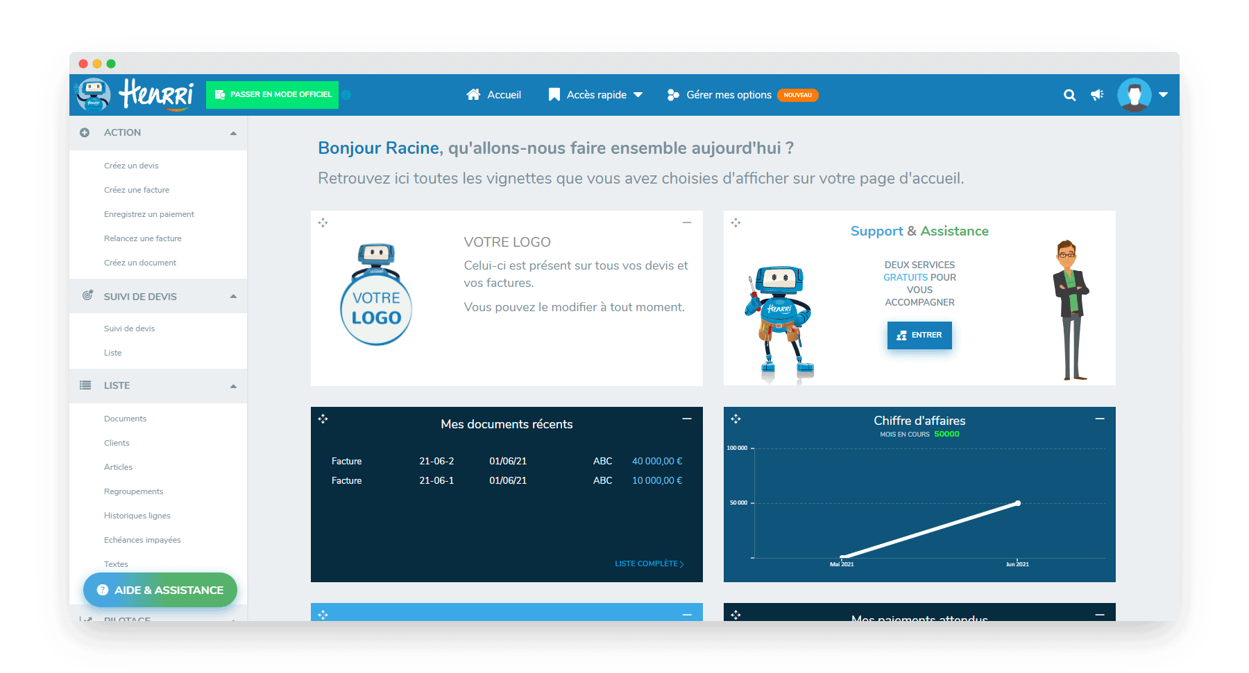 henrri acceuil utilisateur