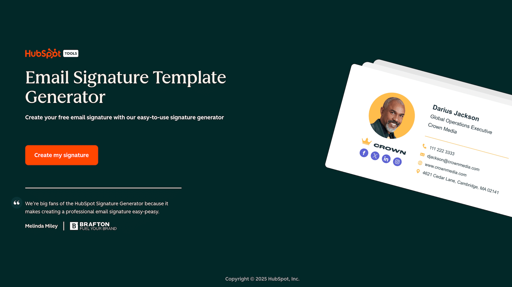 El generador gratuito de firmas de email de HubSpot
