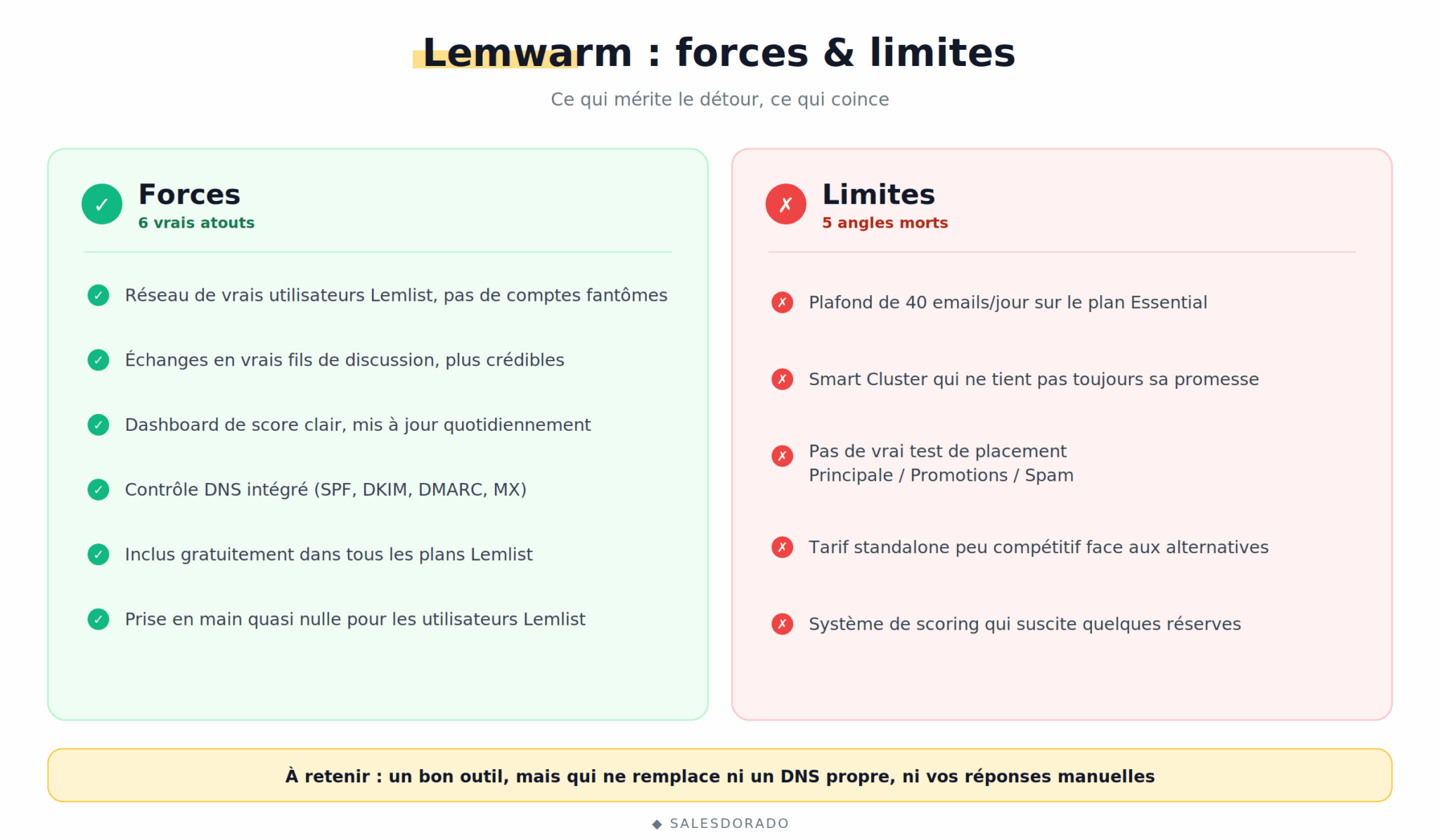 Les forces et les limites de Lemwarm en synthèse