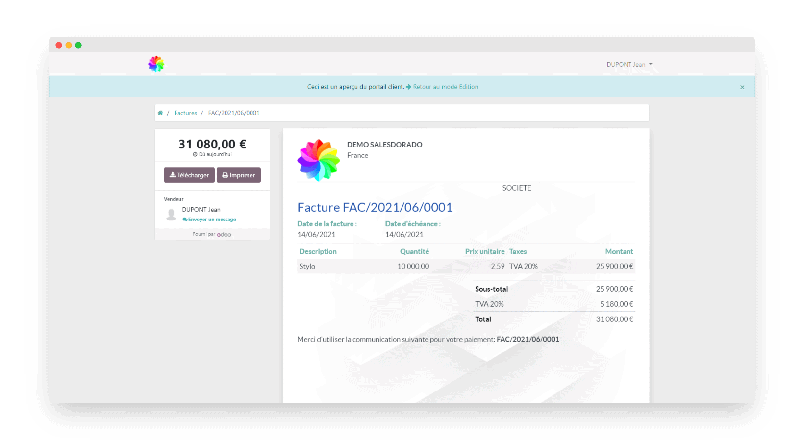 odoo-espace-client